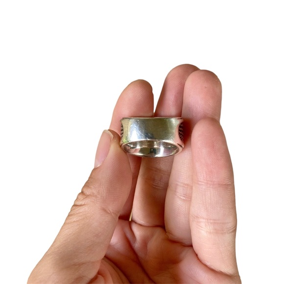 RARE David Yurman Origami Wide Cable Band Ring Sterling Silver & 18K Gold size 7 - Picture 7 of 8